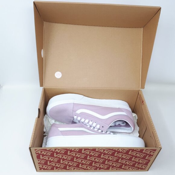 Vans Old Skool Stackform Platform Shoe Sneaker Lilac Purple Womens US Size NEW - Picture 11 of 11